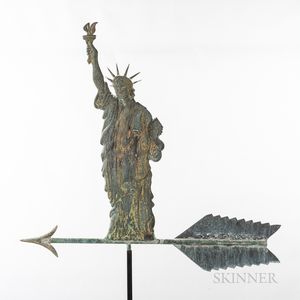 Molded Gilt Copper Statue of Liberty Weathervane