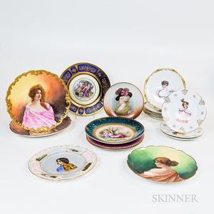 Sixteen Porcelain Portrait Plates