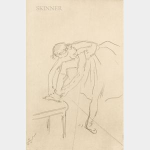 Edgar Degas (French, 1834-1917) Danseuse mettant son chausson