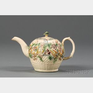 Staffordshire Lead Glaze Creamware Teapot and Cover