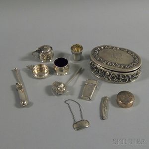 Eleven Assorted Small Mostly Sterling Silver Items