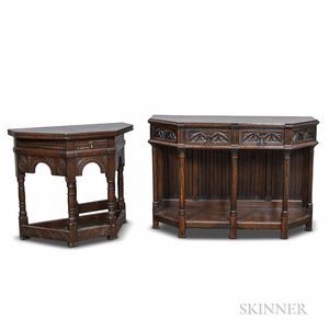 Two Jacobean-style Carved Oak Tables
