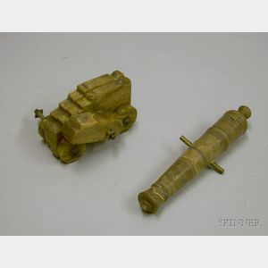 Carved Onyx Miniature Model of a Cannon.
