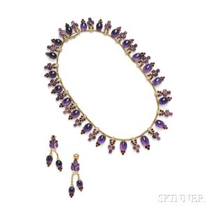 18kt Gold, Amethyst, and Ruby Suite, Black, Starr & Frost