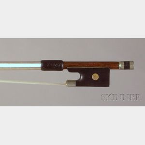 Nickel Mounted Violin Bow, Probably French, c. 1900