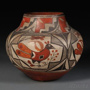 Acoma Four-color Pottery Olla