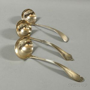 Three Sterling and Coin Silver Ladles