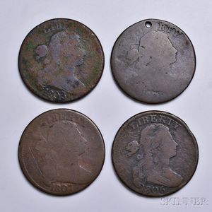 Four Draped Bust Large Cents