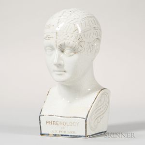 L.N. Fowler Ceramic Phrenology Head