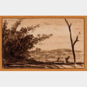 Henri-Joseph Harpignies (French, 1819-1916) Landscape Study