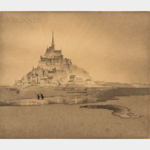 John Taylor Arms (American, 1887-1953) Sunrise, Mont Saint Michel