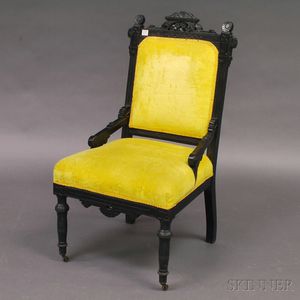 Victorian Eastlake-style Ebonized and Carved Side Chair