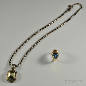 David Yurman Necklace and 14kt Gold Ring