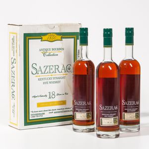 Buffalo Trace Antique Collection Sazerac Rye 18 Years Old, 3 750ml bottles (oc)