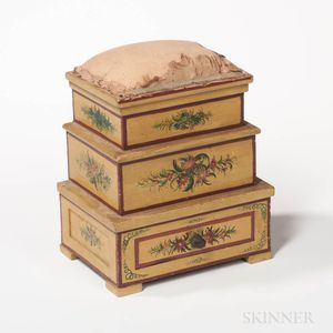 Three-tier Paint-decorated Sewing Box