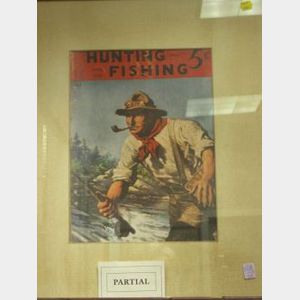 Two Framed Prints of 1930s Hunting and Fishing