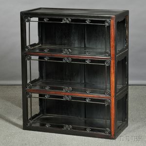 Three-tier Dark Wood Display Shelf