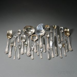 Tiffany & Co. Assembled Olympian Pattern Sterling Silver Flatware Service