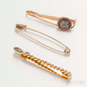 Cartier 18kt Gold and Cat's-eye Tie Clip