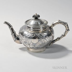 Chinese Export Silver Teapot