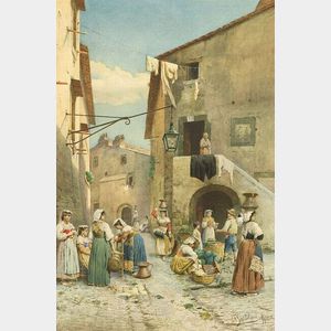 Frederico Bartolini (Italian, 19th/20th Century) Market Street