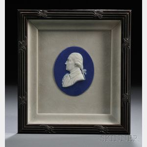 Wedgwood Dark Blue Jasper Dip Portrait Medallion of George Washington