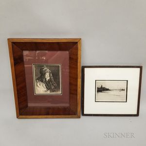 Two Framed Etchings