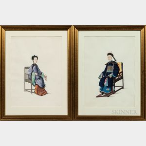 Lamqua (Chinese, act. 1805-1830) Pair of Portraits of a Chinese Man and Woman