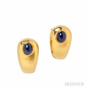 18kt Gold and Lapis Earrings, Cartier