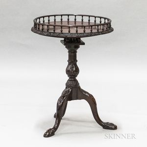 Georgian-style Carved Mahogany Birdcage Tilt-top Tea Table