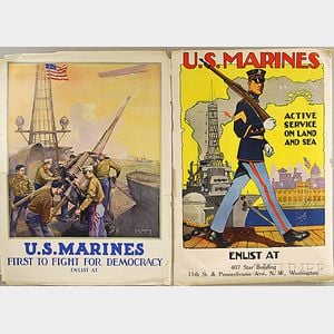 Two U.S. Marines WWI Lithograph Posters