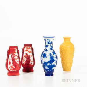 Four Peking Glass Vases