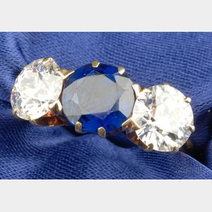 Edwardian Sapphire and Diamond Ring