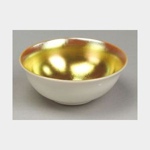 Steuben Gold Aurene on Calcite Bowl