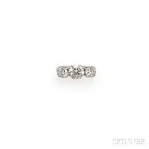 Platinum and Diamond Three-stone Ring
