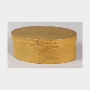 Shaker Yellow Painted Oval Covered Box