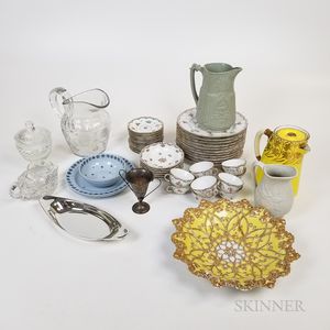 Group of Ceramic and Cut Glass Tableware