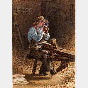 Thomas Waterman Wood (American, 1823-1903) No Smoking Allowed Here