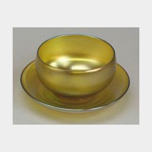 Tiffany Favrile Finger Bowl with Undertray