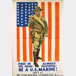 James Montgomery Flagg First in the Fight - Always Faithful U.S. WWI Lithograph Poster