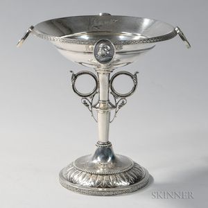 Wood & Hughes "Medallion" Pattern .900 Silver Compote
