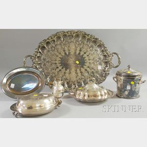 Six Silver-plated Serving Items