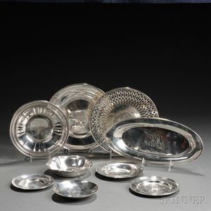 Nine American Sterling Silver Dishes