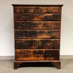 Queen Anne-style Tiger Maple Tall Chest