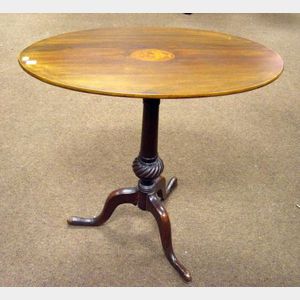 Federal-style Inlaid Mahogany Tilt-top Candlestand.