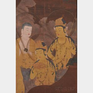 Hand-colored Buddhist Woodblock Print