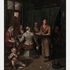 Dutch School, 17th/18th Century Women Gathered at a Table