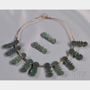 18kt Gold and Ancient Luristan Bronze Necklace, Janiye