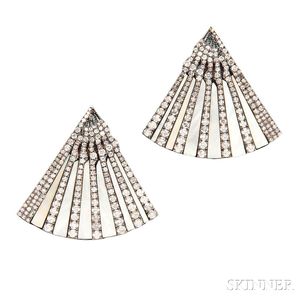 Mother-of-pearl and Diamond Earrings