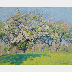 Jane Peterson (American, 1876-1965) Flowering Trees in Bright Sunshine